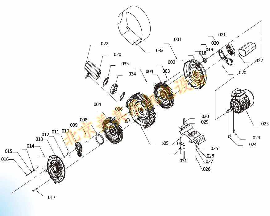 高压鼓风机内部结构爆炸图